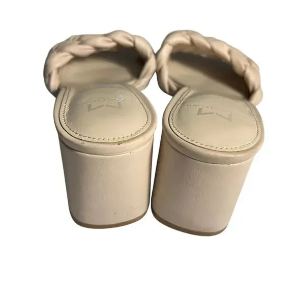 Marc Fisher Woven Faux Leather Moral Slide Sandals, Size 9.5M, Light Natural - Picture 6 of 13